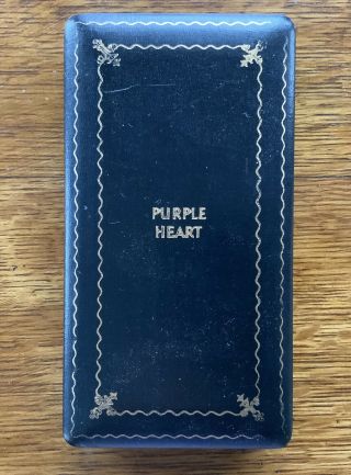 Vintage Wooden Ph Purple Heart Coffin Box Empty - Box Only