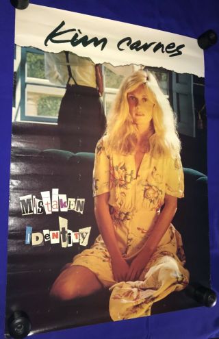 Vintage 1981 Kim Carnes Mistaken Identity Promo Poster Cover Art 23x34in