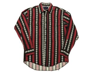 Vintage Wrangler Long Sleeve Button Up Shirt Mens Medium 90s Stripe Absract