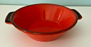 Metlox Poppytrail - Red Rooster Red - Vegetable / Serving Bowl W/ Handle - 8 "