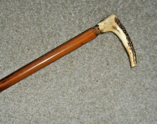 Walking Stick Vintage Horn Handle Made In Scotland 34 Inch