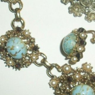 Ornate Vintage/deco Style Kitsch Costume Jewellery - Necklace - Brooch - Earrings