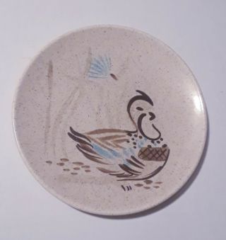 Vintage Red Wing Pottery 8” Salad Plate Bob White Quail Bird Hand Painted 139