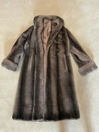 Vintage Arnold Constable Fifth Avenue Ladies Faux Fur Coat 42 " Long 22 " Wide