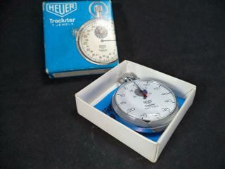 Heuer Trackstar 7 Jewels Yacht Timer Stopwatch 1979 W/ Box Papers Serial Numbers