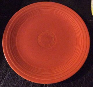 Vintage Fiestaware Dark Red Orange Luncheon Plate 9 1/2” Fiesta