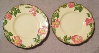 2 Vintage Franciscan Ware,  Hand Decorated Dessert Plates,  Flowers
