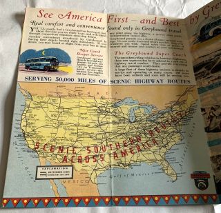 Vintage Greyhound Bus Travel Brochure - By Greyhound Across America - Southwest 2