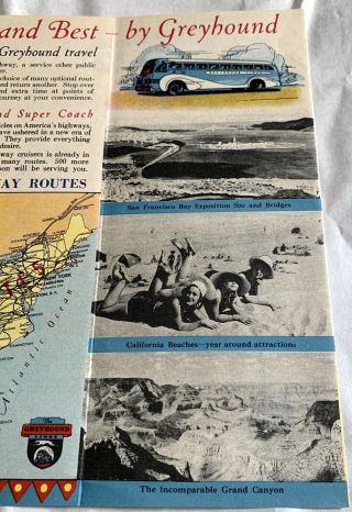 Vintage Greyhound Bus Travel Brochure - By Greyhound Across America - Southwest 3