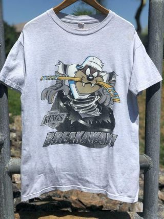 Rare Vtg 90s Los Angeles Kings Looney Tunes 1995 Cartoon Nhl Hockey T Shirt M