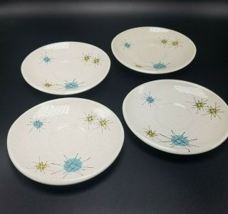 Franciscan Atomic Starburst Set Of 4 Saucers With Cup Rings 6 Inches