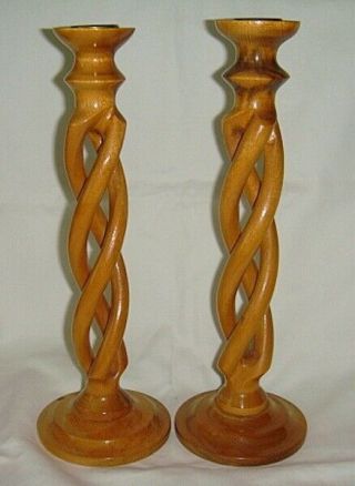 Vintage Pair - Oregon Myrtlewood Candle Sticks