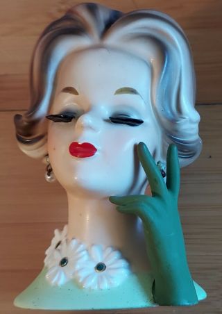 Vintage Lady Head Vase Napcoware 1950 
