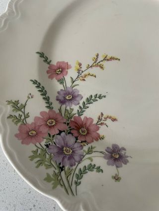 Homer Laughlin Dinner Plates Pink Purple flower 1940s 3