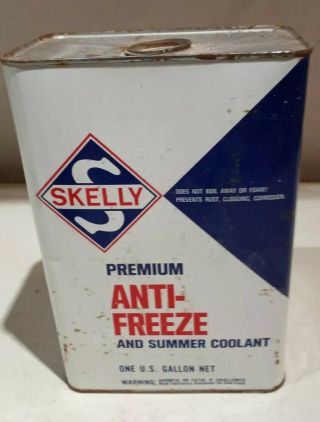 Vintage Skelly 1 Gallon Metal Antifreeze Can Full