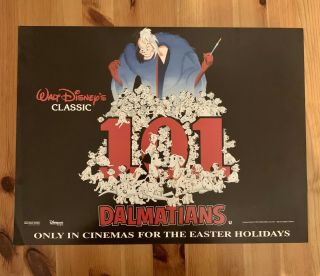 Disney 101 Dalmations Cruella Uk Mini Quad Film Poster Glenn Close