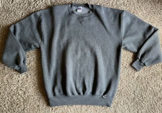Vintage 90s Russell Athletic Pro Cotton Blank Gray Crewneck Sweatshirt Size Xl
