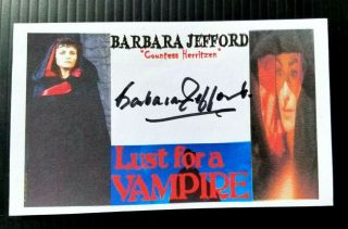 " Lust For Vampire " Barbara Jeffords " Countess Herritz Autographed 3x5 Index Card
