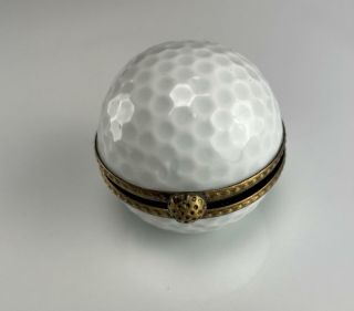 Limoges France Porcelain Trinket Box Golf Ball Vintage