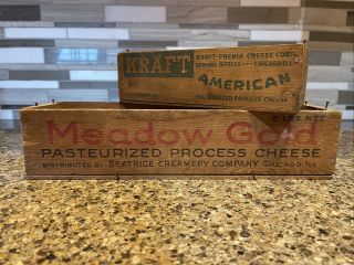 Vintage Wooden Cheese Box Kraft And Meadow Gold