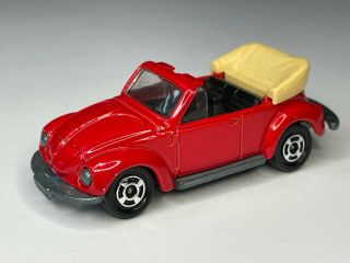 Vintage Tomica Pocket Car Red Volkswagen Bug Convertible,  F20,  Japan