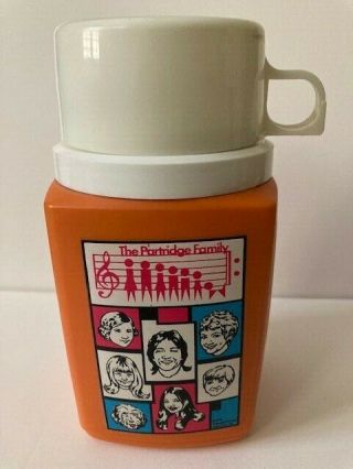 Vintage - Partridge Family Plastic Thermos - 1973 - King Seeley - David Cassidy
