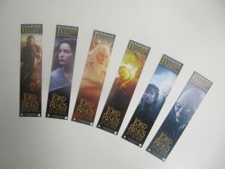 Rare Lord Of The Rings (rotk) Official Promotional Material - Bookmarks (x6)