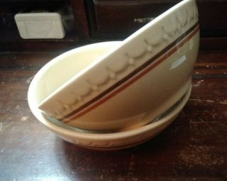 Vintage Syracuse China Econo Rim Stoneware Two Piece Bowl Set 2