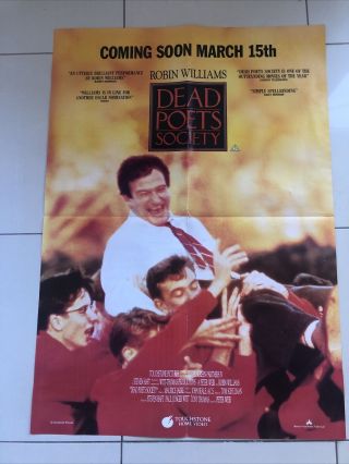 Dead Poets Society Video Film Shop Poster 1989 33” X 23”