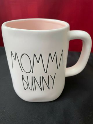 Rae Dunn " Momma Bunny " White/pink Mug 2021