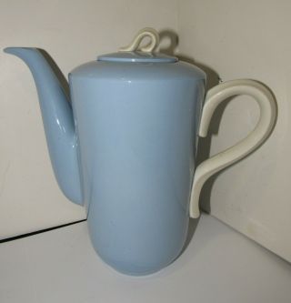 Homer Laughlin Skytone Coffee Pot Blue And White Vintage