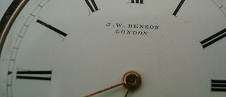 VINTAGE VICTORIAN GTS SILVER J.  W,  BENSON LONDON KEY WOUND PKT WATCH LON 1885 2