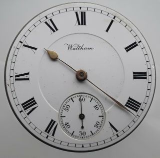 Waltham Pocket Watch Movement 17 Jewels & Enamel Dial Spares & Repair