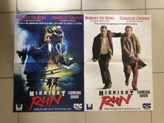Midnight Run Video Film Shop Poster 1988 33” X 23” 2 In 1 Poster