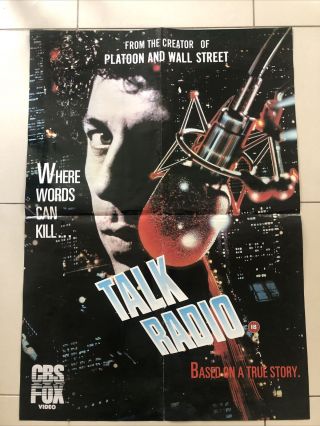 Talk Radio Video Film Shop Poster 1988 33” X 23”
