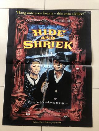 Hide And Shriek Video Film Shop Poster 1988 Pullout Poster 22” X 16”