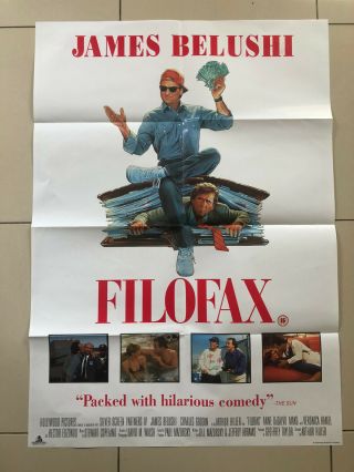 Filofax James Belushi Video Film Shop Poster 1990 33” X 23”