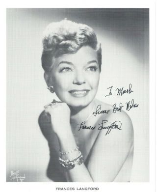Frances Langford Autographed 8x10 Yankee Doodle Dandy The Glenn Miller Story