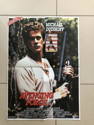 Avenging Force Video Film Shop Poster 1988 Michael 16” X 23”