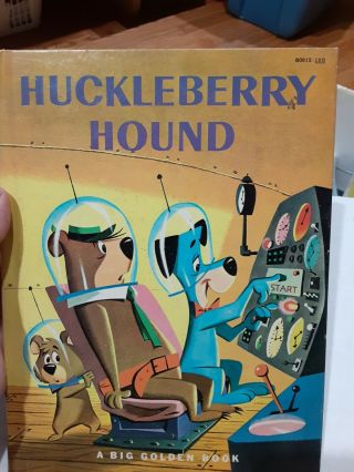 Vintage Huckleberry Hound A Big Golden Book 1960 Hanna Barbera Builds A Rocket