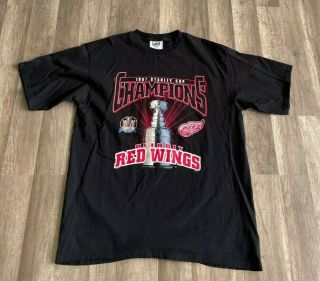 Vintage Detroit Red Wings Lee Sport 1997 Stanley Cup Xl Double Sided T - Shirt
