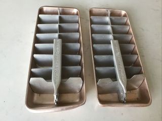 Vintage Aluminum General Electric Redi - Cube Set Of 2 (two) Metal Ice Cube Trays