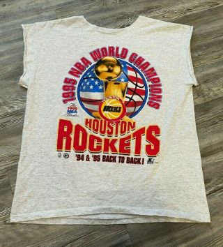 Vintage Starter Houston Rockets 1995 Nba World Champions Basketball Tee Mens Xl