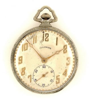 1923 Illinois The Autocrat Pocket Watch Grade 405 12s 17j 25 Years Case - Runs