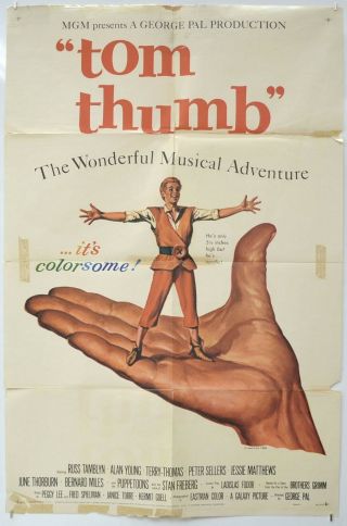 Tom Thumb (1958) One Sheet Movie Poster - Russ Tamblyn,  Peter Sellers