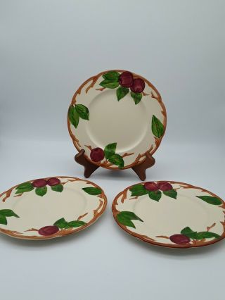 Vintage Set Of 3 Franciscan Ware Apple Pattern 8 " Bread Plates Made In Cali