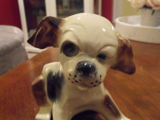 Vintage Mccoy Usa Spotted Dog Ceramic Planter Vase 6 "