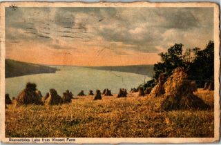 View Of Skaneateles Lake From Vincent Farm,  Ny C1930 Vintage Postcard B47