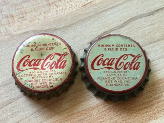 Vintage 1940s Coca - Cola Crown Caps / Bottle Cap,  Cork Coke,  Roanoke,  Va