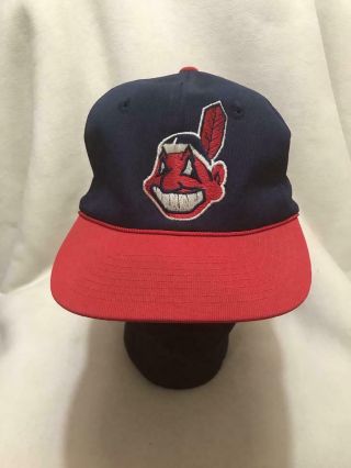 Vintage Cleveland Indians Chief Wahoo Twins Enterprise Snapback Hat